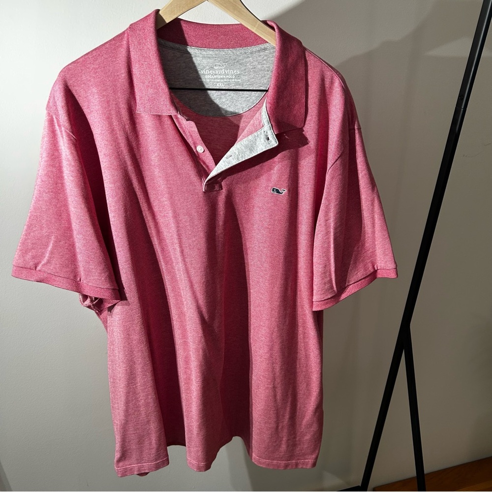 Vineyard Vines Mens size XXL pink polo.